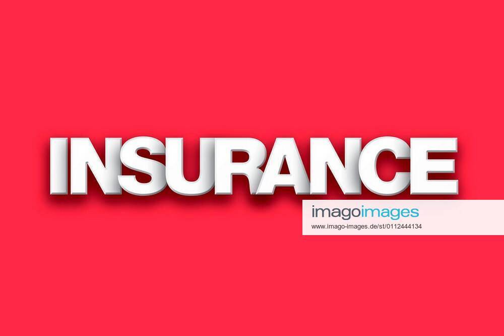 The word Insurance concept written in white type on a colorful