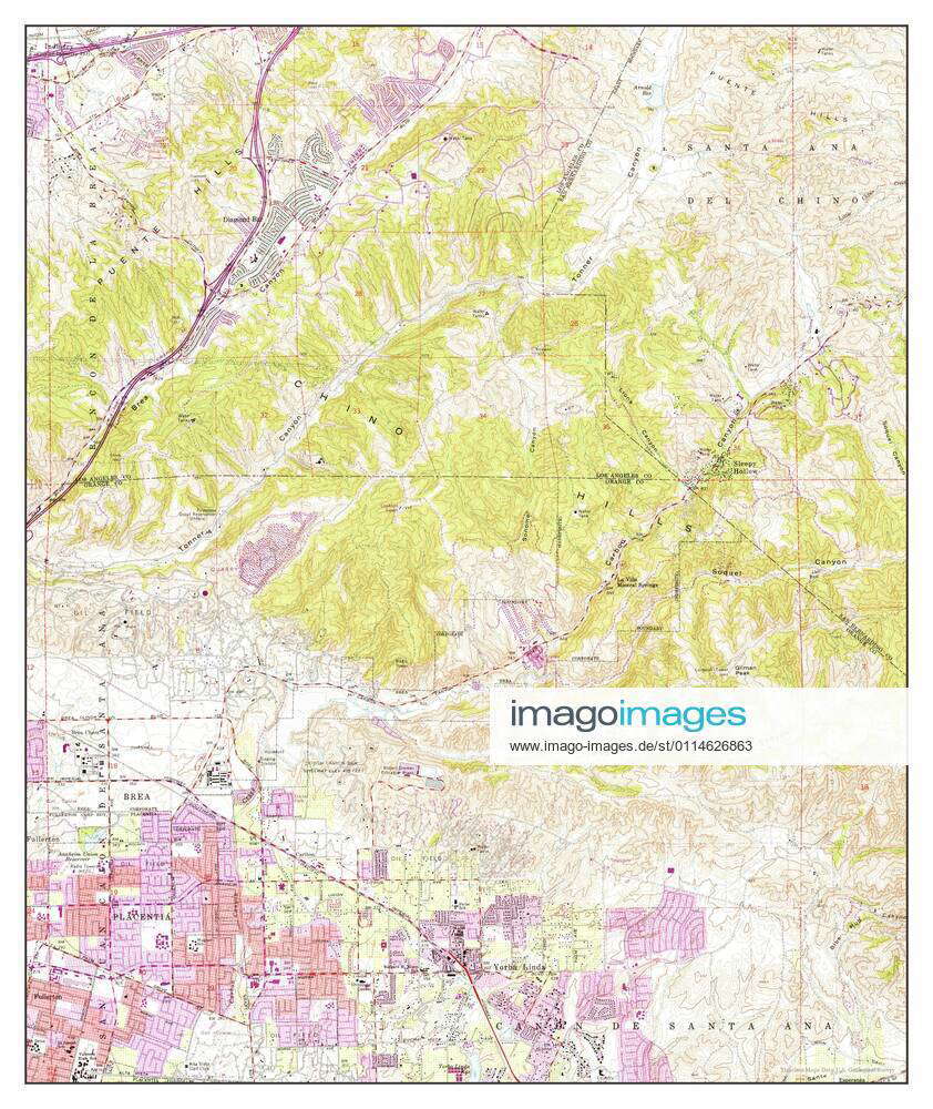 Yorba Linda, California, map 1964, 1:24000, United States of America by ...