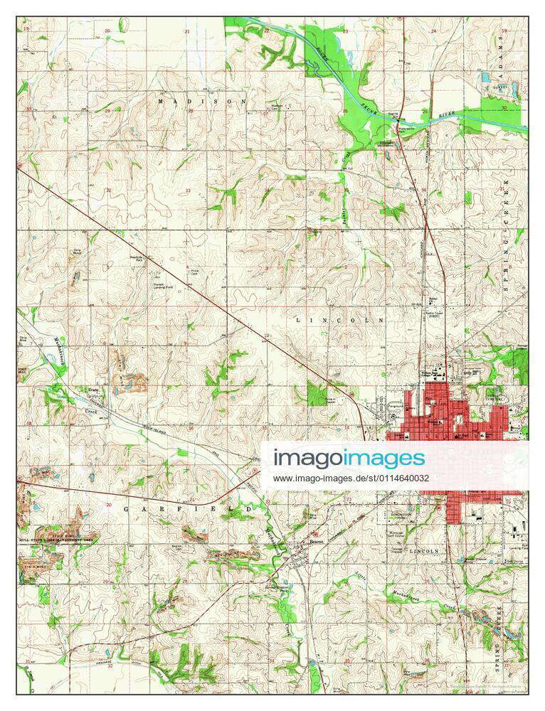 Oskaloosa, Iowa, map 1968, 124000, United States of America by