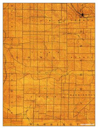 Oxford, Iowa, map 1891, 1:62500, United States of America by Timeless ...