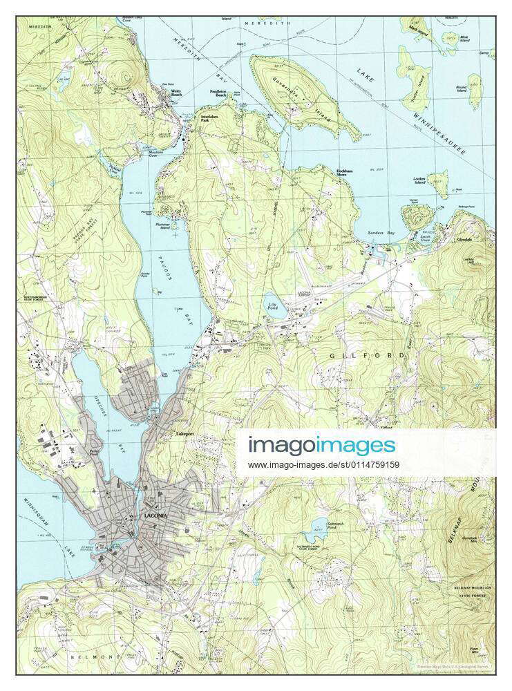 Laconia, New Hampshire, map 1987, 124000, United States of America by