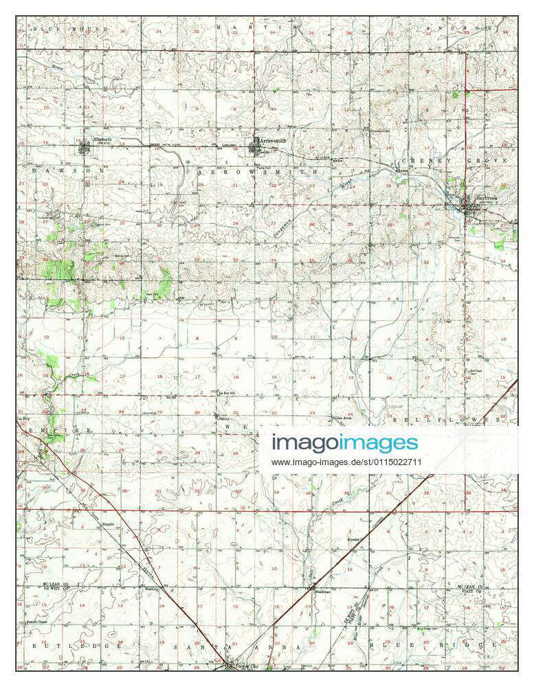 Arrowsmith, Illinois, map 1952, 162500, United States of America by