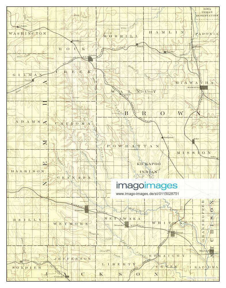 Hiawatha, Kansas, map 1888, 1125000, United States of America by