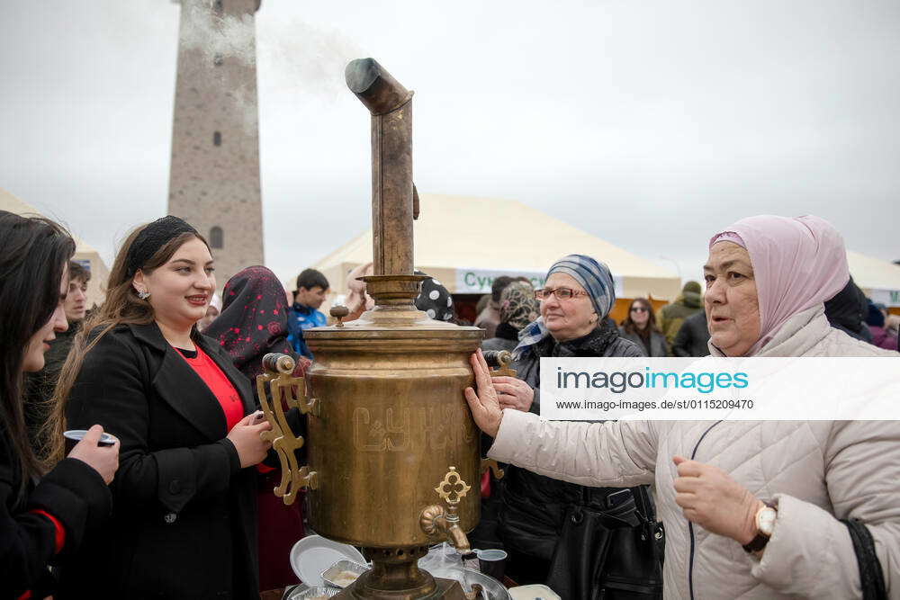 MAGAS, REPUBLIC OF INGUSHETIA, RUSSIA - MARCH 10, 2021: People visit ...