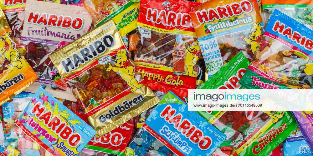 Haribo gummy bears gummy bears different varieties background banner