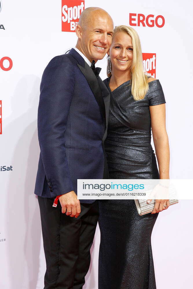 Arjen Robben with his wife Bernadien Eillert on the red carpet at the ...