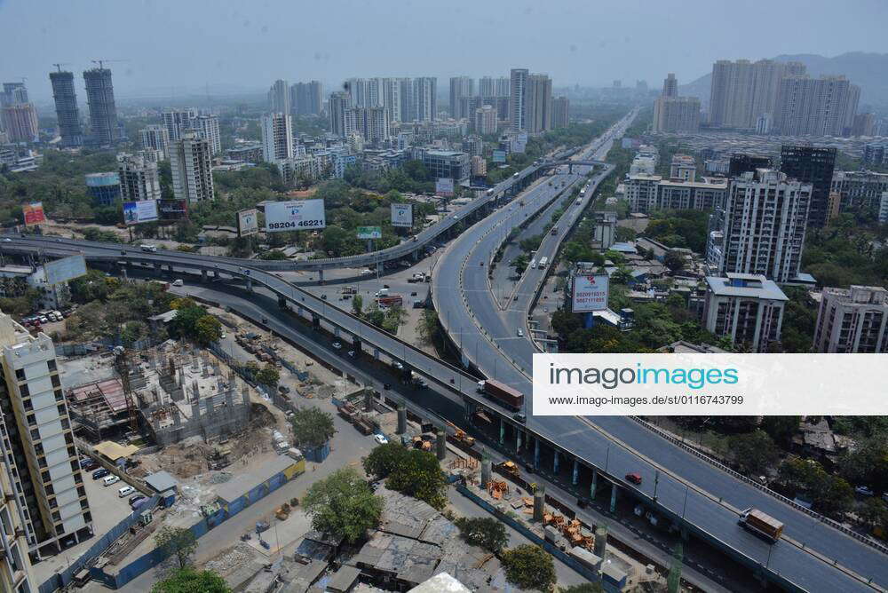 MUMBAI, INDIA APRIL 10 An aerial view of the Eastern Express Highway