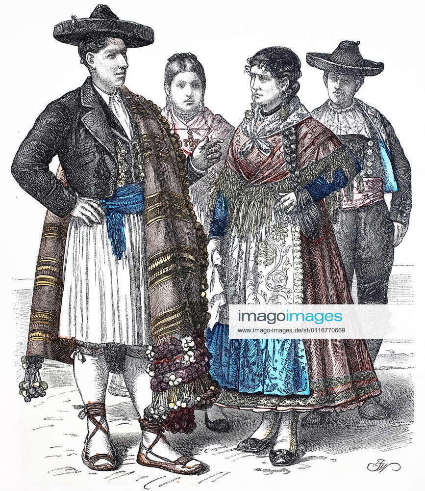 Volkstracht, Kleidung, Geschichte der Kostüme, Tracht aus Alicante und  Zamora, Spanien