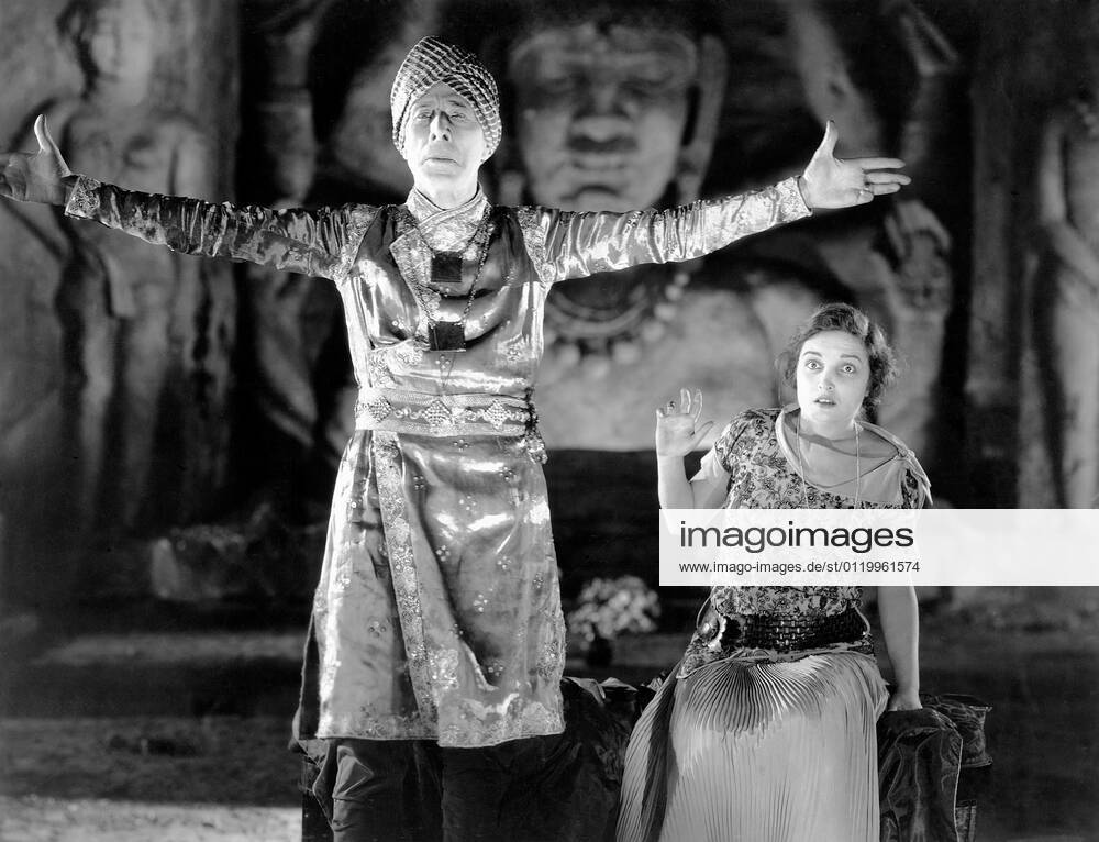 George Arliss, Alice Joyce, on-set of the Film, the Green Goddess