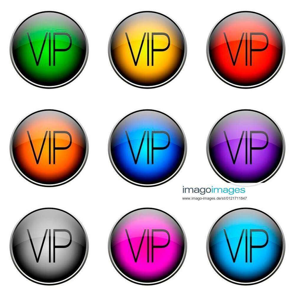Colorful buttons with different topics. Button Color VIP ...