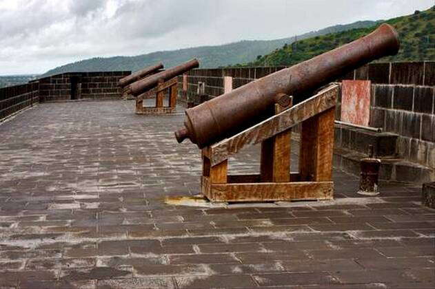 The fortification and a cannon in fort adelaide mauritius , 17850962 ...