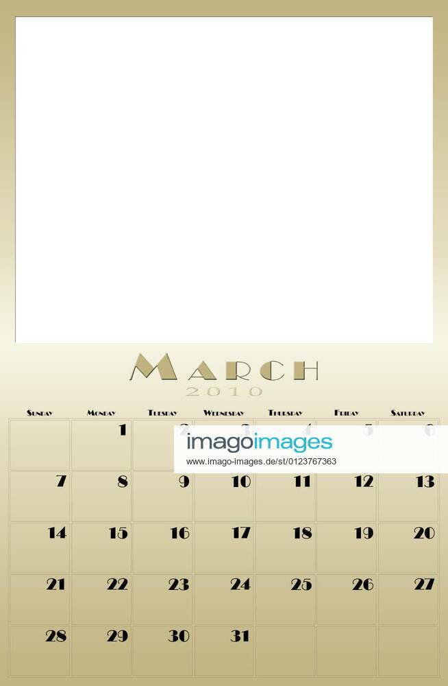 March 2010 calendar