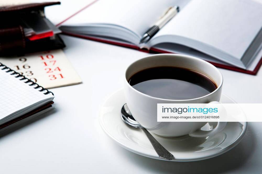 Cup of black coffee, office supplies, close up xFotosearchxLBRFx