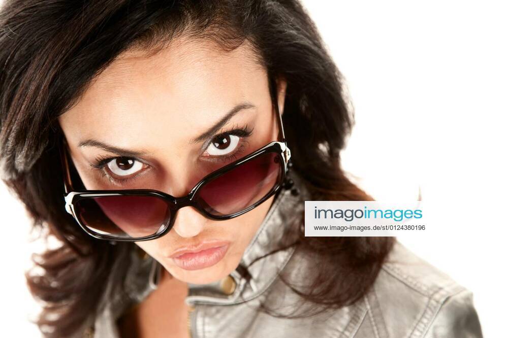 55 Woman Peeking Over Sunglasses Stock Photos, High-Res Pictures, and  Images - Getty Images