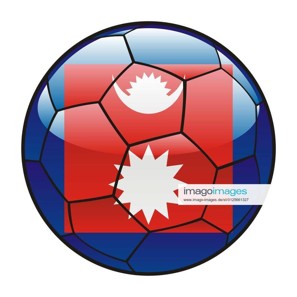 Nepal flag on soccer ball