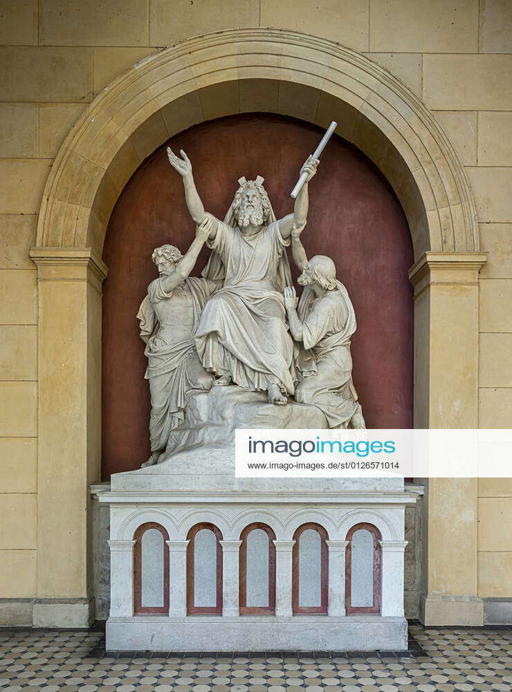 Marble Group With Moses Aron And Hur On The Arcade Of The Friedenskirche In Potsdam