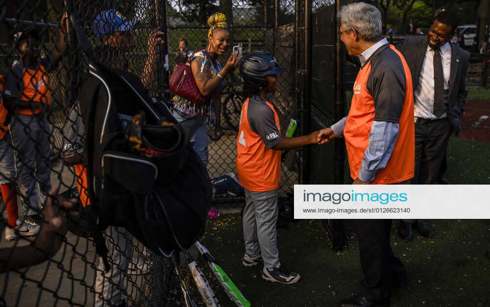 Merrick Garland, U.S. attorney general, meets with the children playing