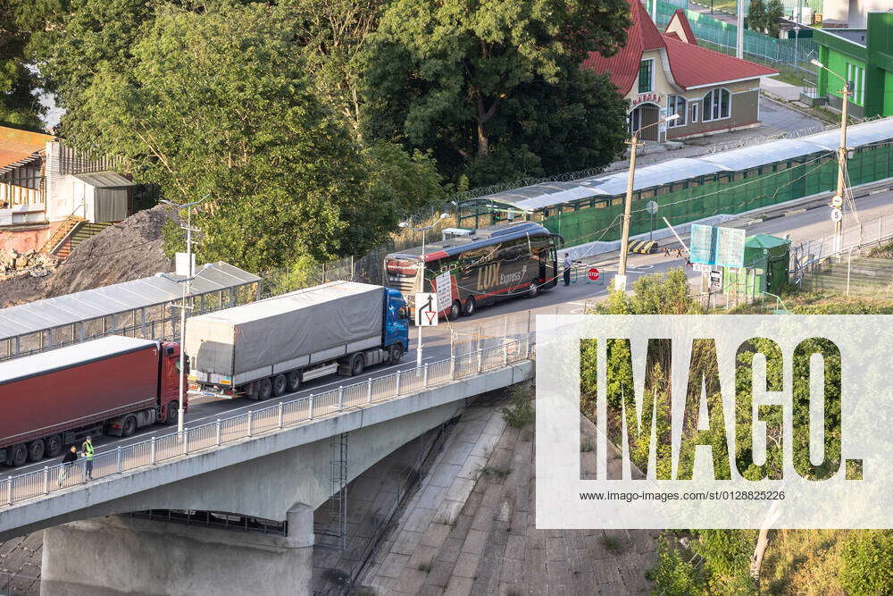06.08.2021, Narva. EstonianRussian boarder at Narva. European Union border crossing with Russia, Na