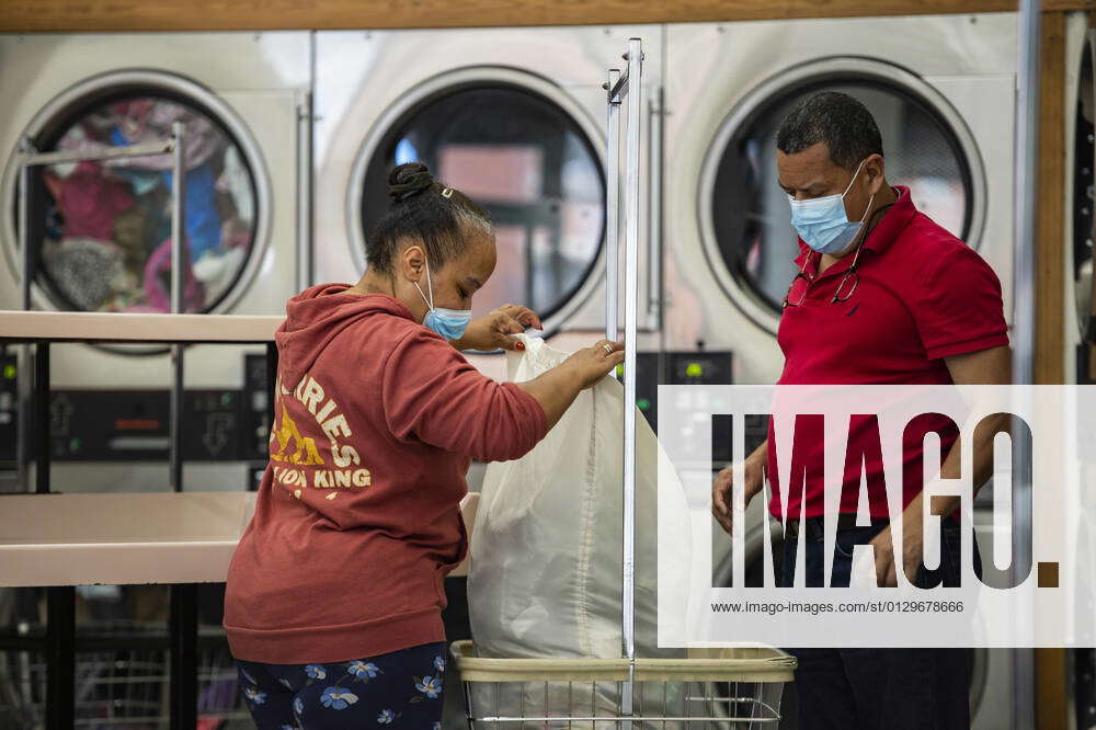 August 15, 2021, Everett, Massachusetts, USA Laundry is done at Kipos