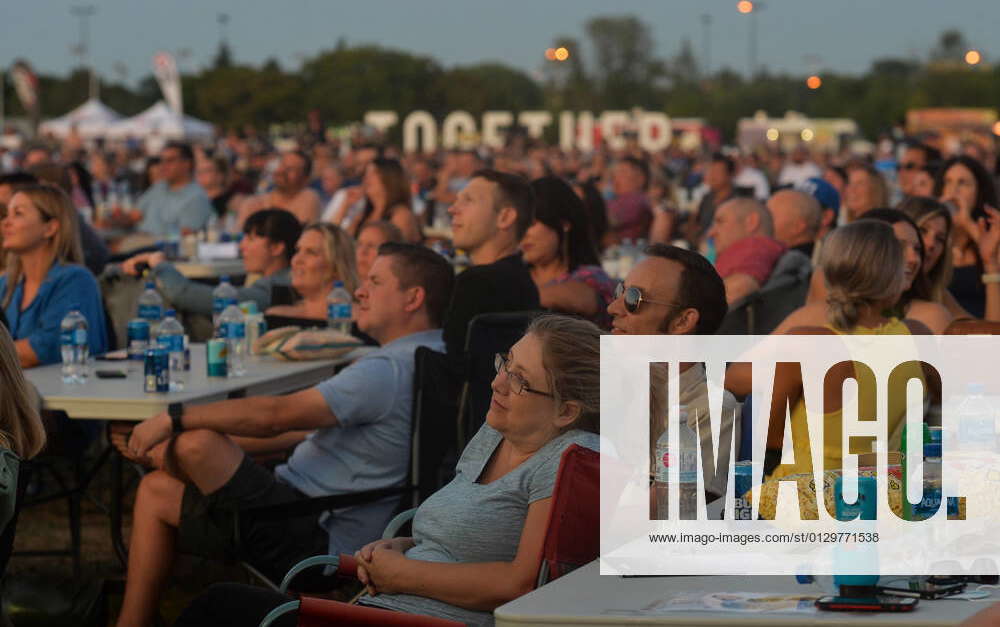 The Great Outdoor Comedy Festival 2021 In Edmonton Members of the public waching the show during