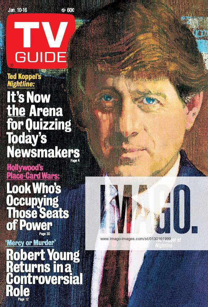 ABC NEWS NIGHTLINE, Ted Koppel, TV GUIDE cover, January 10-16, 1987 ...