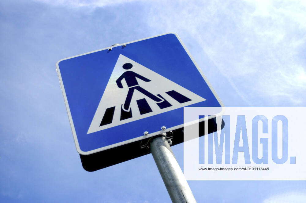 Sign Attention zebra crossings, Germany Sign pedestrian crossings