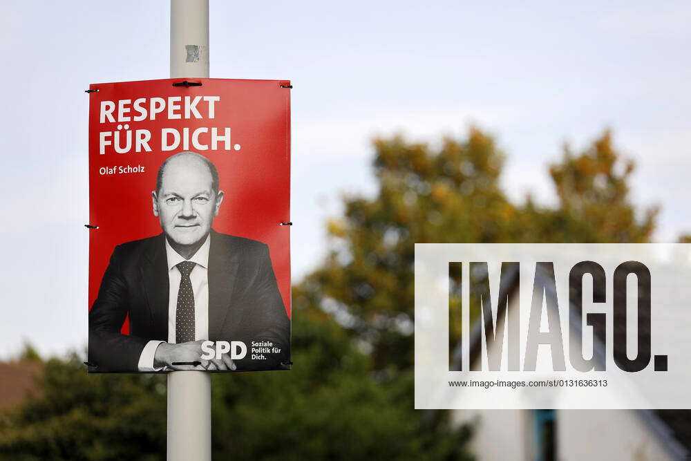 Ein Wahlplakat Der SPD Zur Bundestagswahl 2021 Mit Dem ...