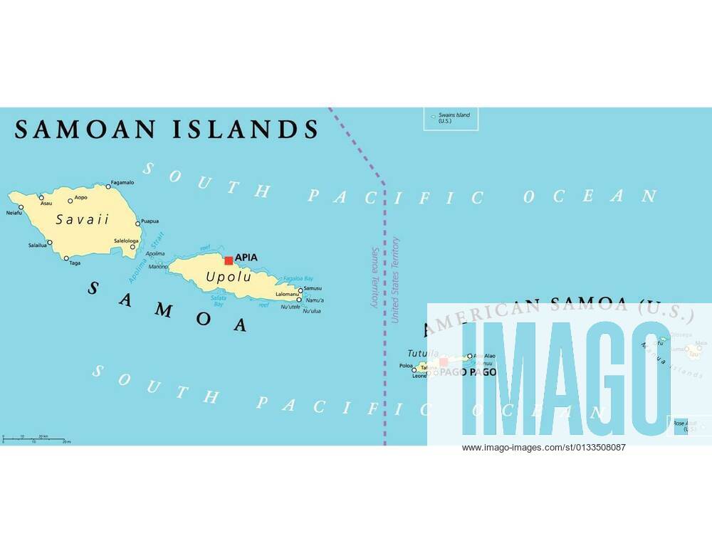 Samoan Islands Political Map Stock Vector Illustratio 3172