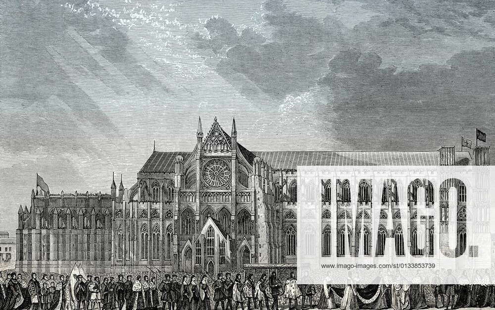 The coronation procession of Anne Boleyn to Westminster Abbey, London ...