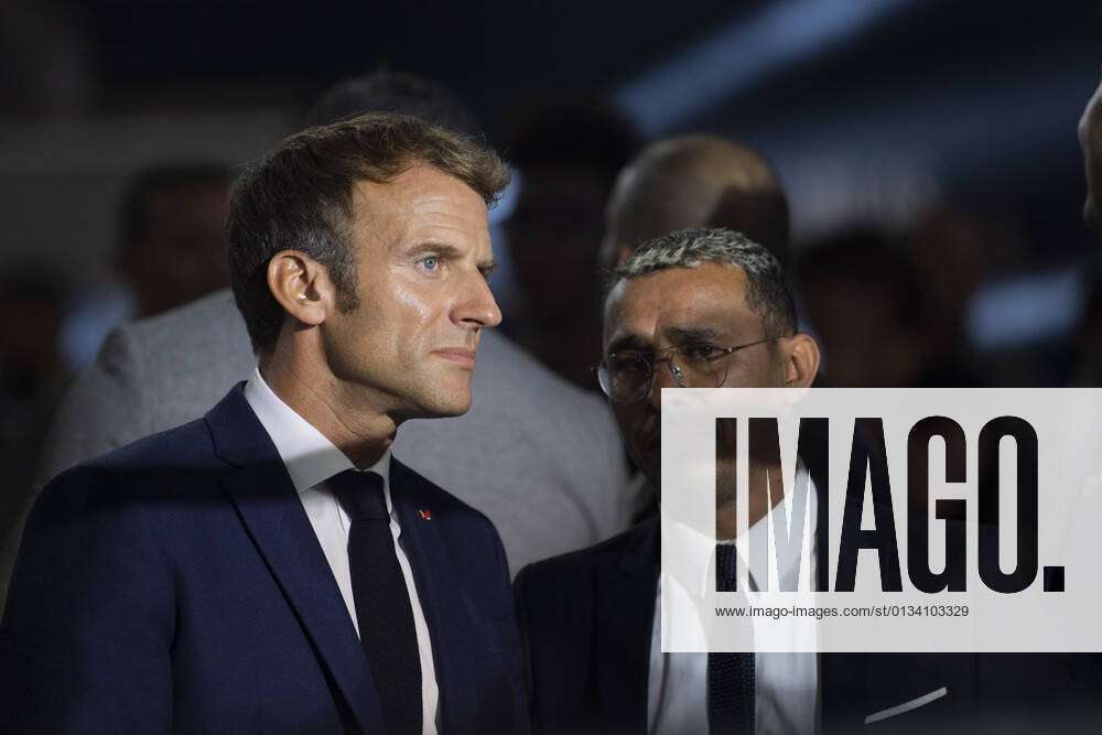 Emmanuel Macron - president de la Republique aux cotes de Brahim Asloum ...