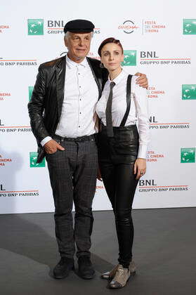 Italian actor Michele Placido and his wife Federica Vincenti