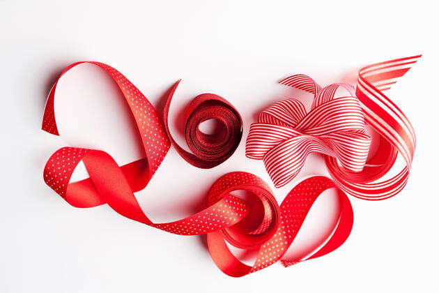 Small Ribbon Shot Close up of decorative red ribbons