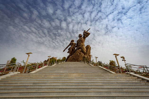 African Renaissance Monument, Dakar, Senegal. April 4, 2010. Sculptor ...