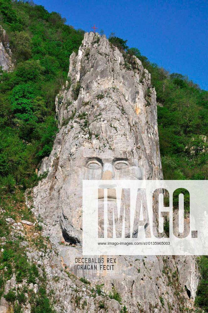 Decebal S Head Carved In Rock In The Iron Gates Natural Park, Romania ...