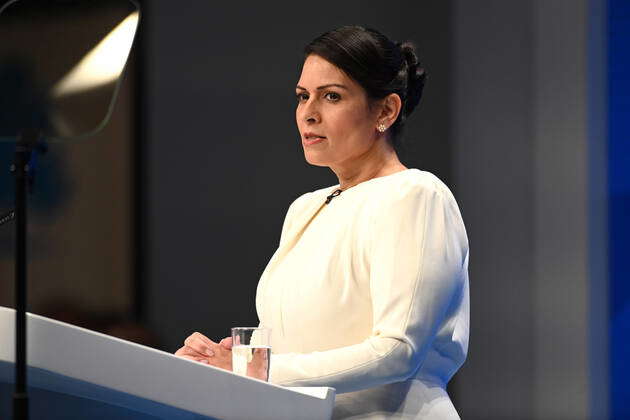 Conservative Party Conference Home Secretary Priti Patel delivers her ...