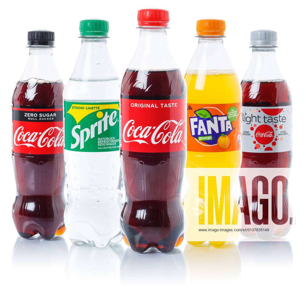 in isolated Cola cutout Soft Bottles Drink Plastic Drinks Lemonade Fanta Cola Sprite Coca Coca
