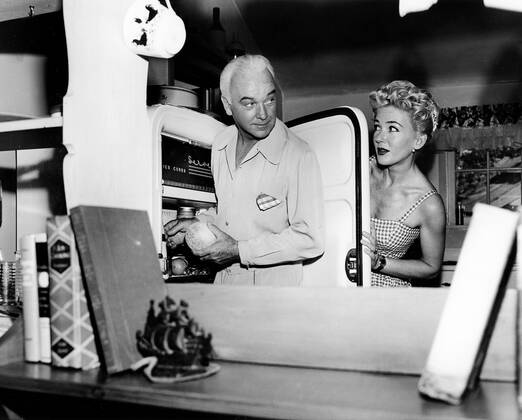 From left: William Boyd, with his wife, Grace Bradley, at home, 1953 ...