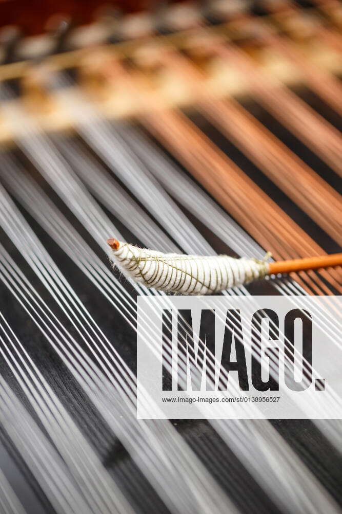 Close up of dulcimer string and wooden bat