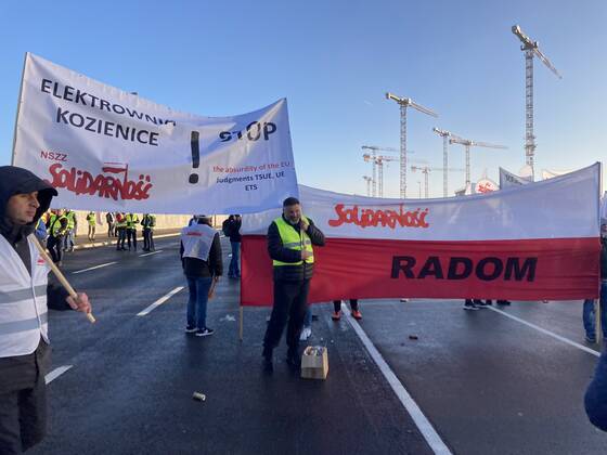 Protest of the Polish Independent Trade Union Solidarnosc against a ...