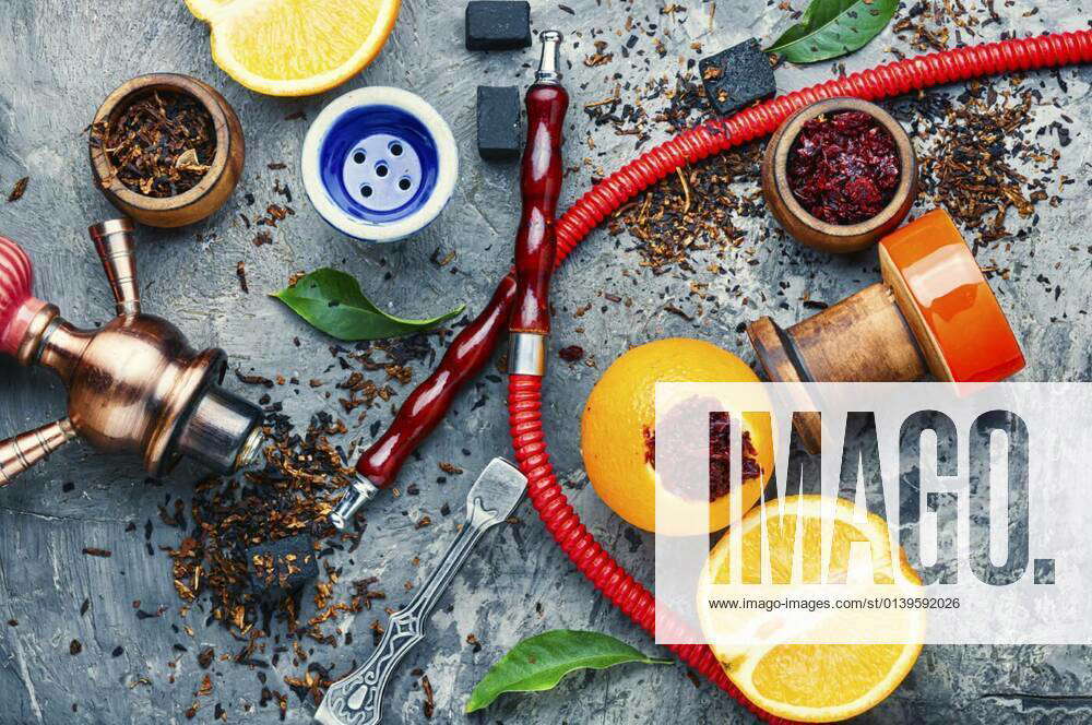 Oriental hookah with orange flavor