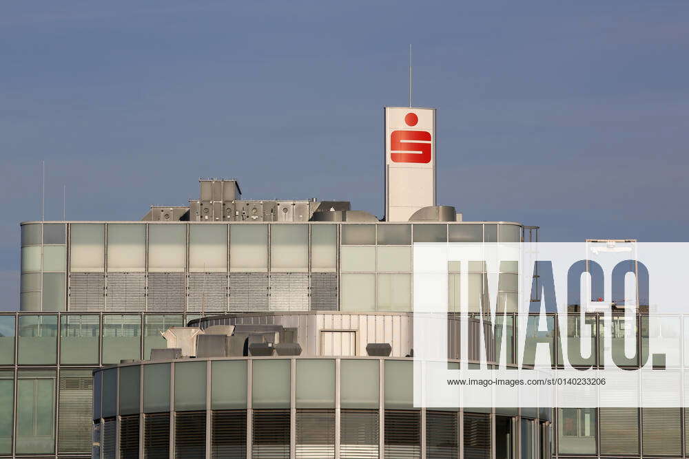 Sparkasse logo on the roof that building of the Sparkasse on 25 10 2021 ...
