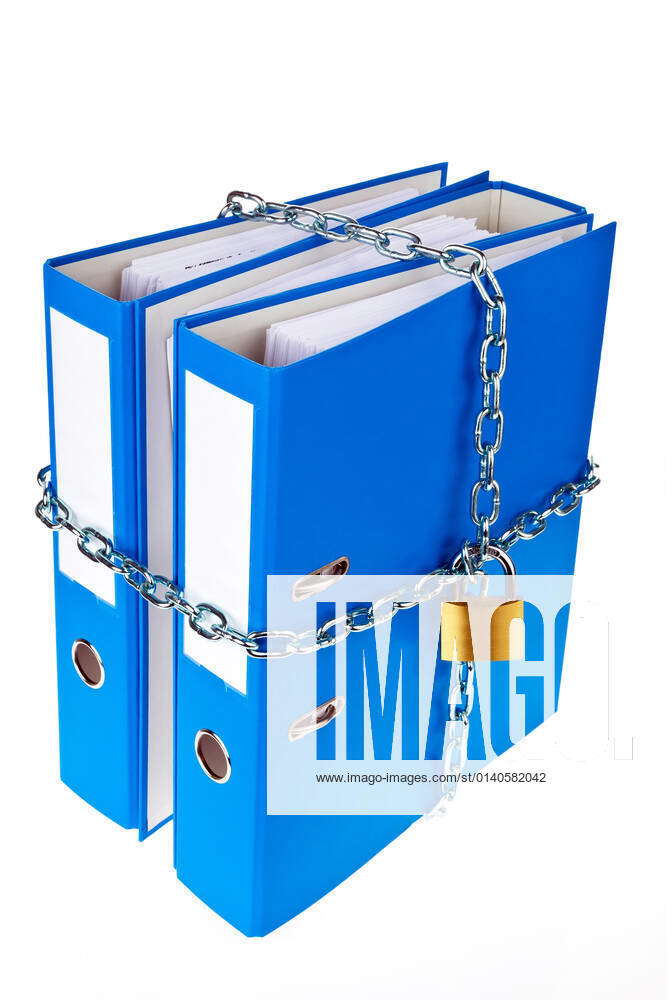 A file folder locked with chain and padlock Data protection and data ...