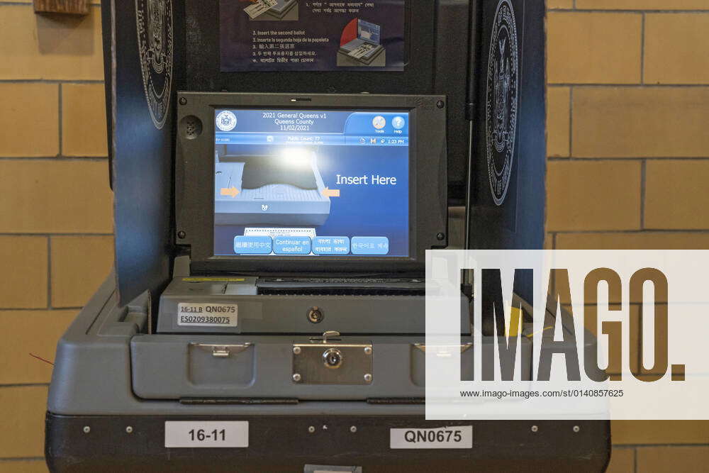 November 2, 2021, New York, United States: Electronic voting machines ...