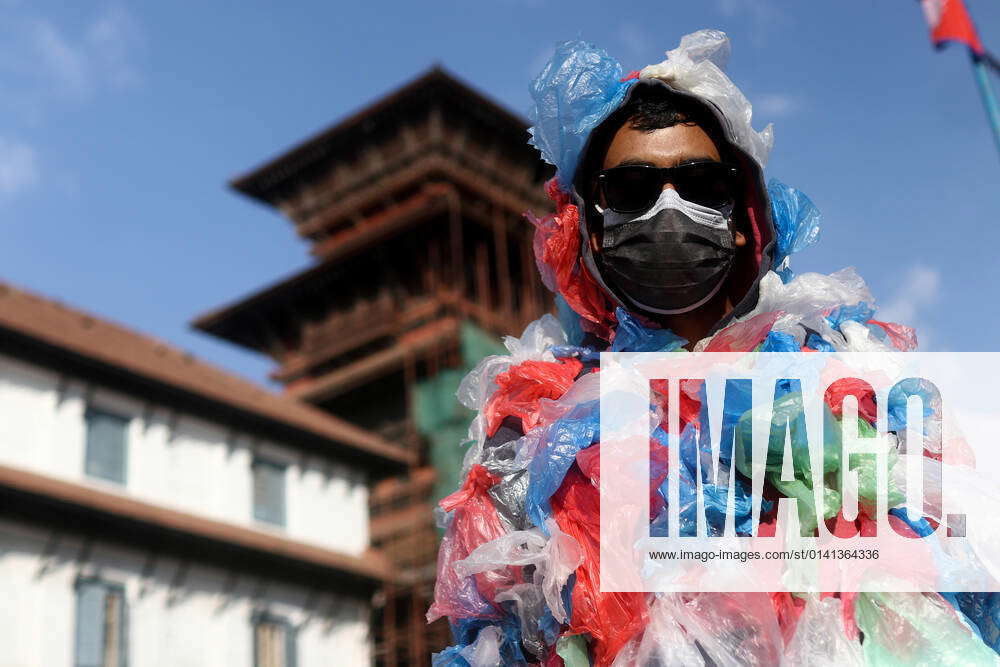 November 8, 2021, Kathmandu, NE, Nepal A climate activist wears a
