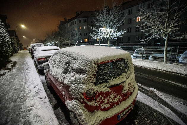 Winter Came To Gdansk, Poland Trees, cars and streets covered by the ...