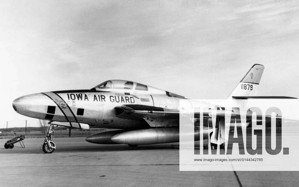 An RF-84 on the ramp in Sioux City, Iowa dubbed Sioux City Sue belongs ...