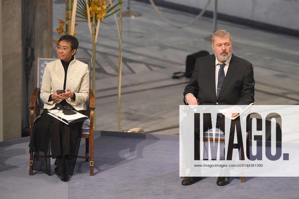 Philippine journalist Maria Ressa and Russian journalist Dmitry Muratov ...