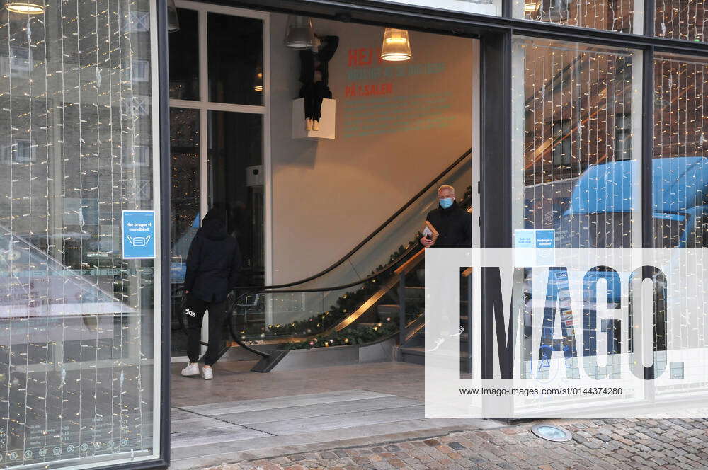 Copenhagen Denmark. 09 December 2021 Danish health authority corona covid19 mandatte face msk at