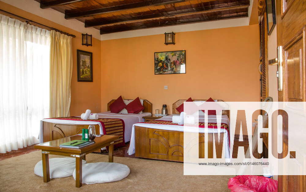A bedroom in the Chhahari Retreat, a boutique lodge in Kathmandu, Nepal