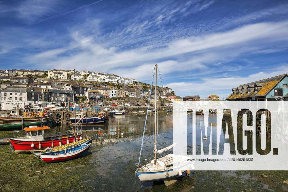 Village View Mevagissey Harbour With Fishing Boats St Austell